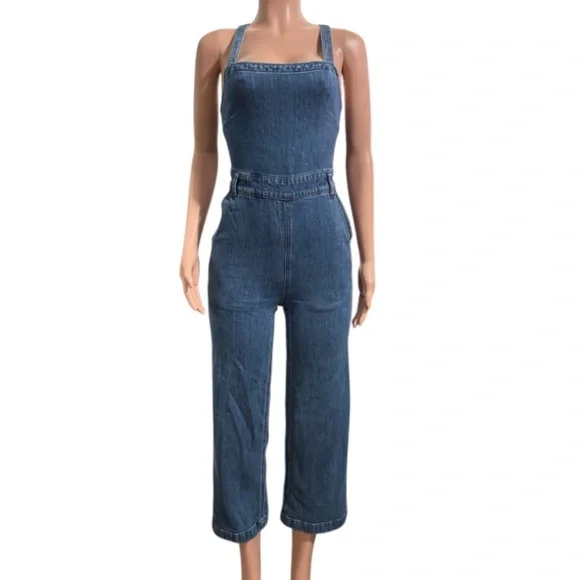 MADEWELL Women’s Cropped Denim Overalls - Picture 2 of 15